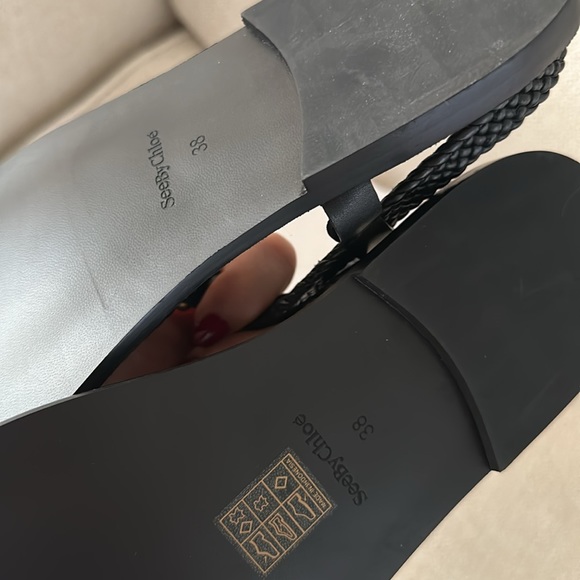 See by Chloe Nola black Braided Strap Thong Sandals - Picture 4 of 7